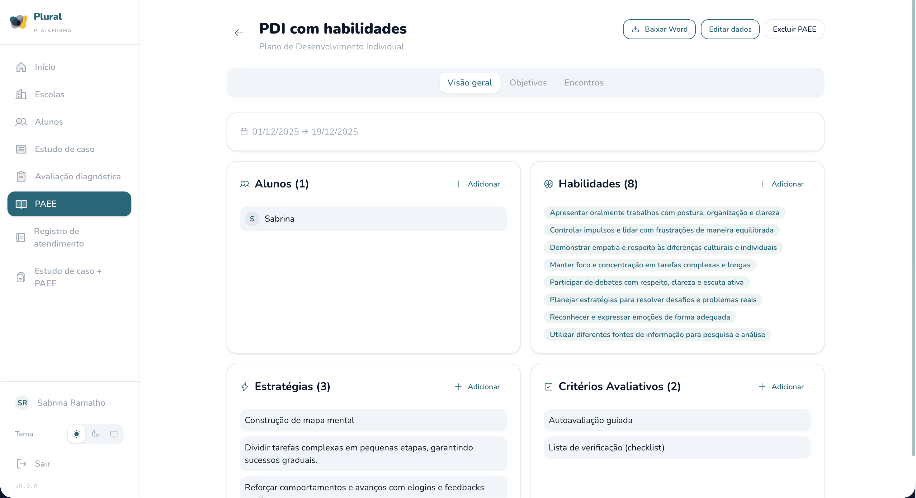 PAEE com habilidades na Plural Plataforma