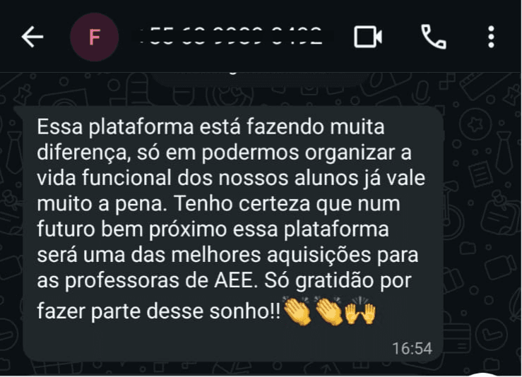 Depoimento de professora sobre organização da vida funcional dos alunos