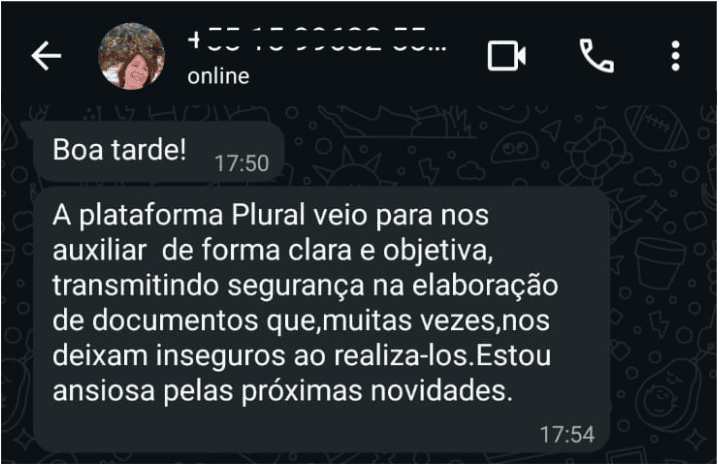 Depoimento de professora sobre segurança na elaboração de documentos